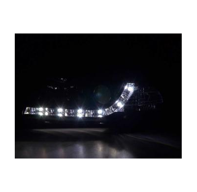 Faros Delanteros Luz Diurna Set Audi A4 Modelo B5  99-01 Negro Fk Automotive