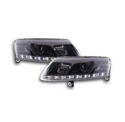Faros Delanteros Luz Diurna Set Luz Diurna Audi A6 Modelo 4f  04-08 Negro Fk Automotive