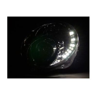 Faros Delanteros Luz Diurna Set Fiat 500  07- Cromado Fk Automotive