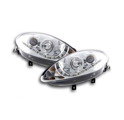 Faros Delanteros Luz Diurna Set Fiat Bravo Modelo 198  07-, Cromado Fk Automotive
