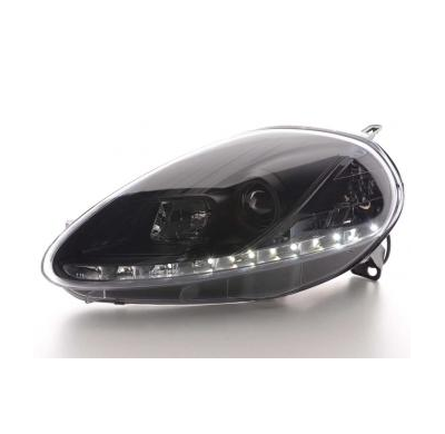 Faros Delanteros Luz Diurna Set Fiat Grande Punto Modelo 199  08- Negro Fk Automotive