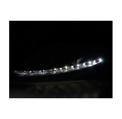 Faros Delanteros Luz Diurna Set Fiat Grande Punto Modelo 199  08- Negro Fk Automotive