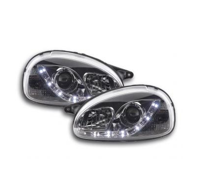 Faros Delanteros Luz Diurna Set Opel Corsa Modelo B  94-00 Cromado Fk Automotive