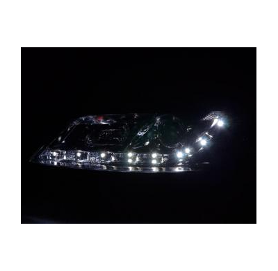 Faros Delanteros Luz Diurna Set Opel Vectra Modelo B  99-02 Cromado Fk Automotive