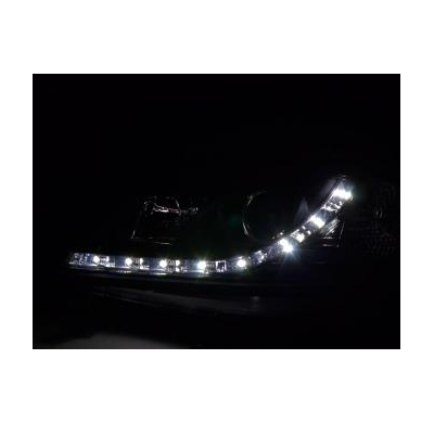 Faros Delanteros Luz Diurna Set Opel Zafira Modelo a  99-04 Negro Fk Automotive
