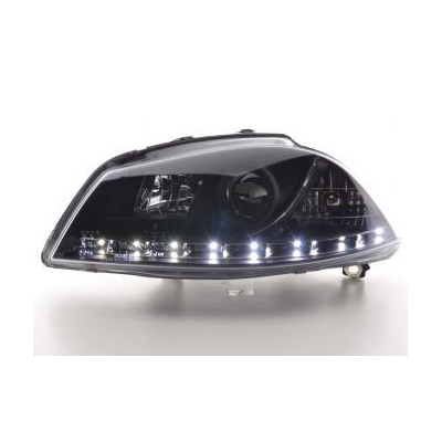 Faros Delanteros Luz Diurna Set Seat Ibiza Modelo 6l  03-08 Negro Fk Automotive