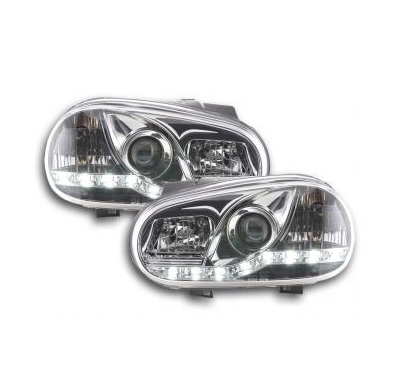 Faros Delanteros Luz Diurna Set Luz Diurna Vw Golf 4  97-03 Cromado Fk Automotive