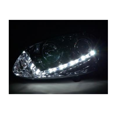 Faros Delanteros Luz Diurna Set Vw Golf 5  03-08, Cromado Fk Automotive