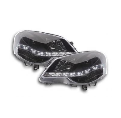 Faros Delanteros Luz Diurna Set Vw Polo Modelo 9n3  05-09 Negro Fk Automotive