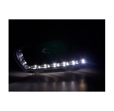 Faros Delanteros Luz Diurna Set Vw Scirocco 3 Modelo 13  08- Negro Fk Automotive