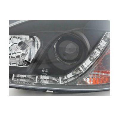 Faros Delanteros Luz Diurna Set Opel Corsa Modelo B  94-00 Negro Fk Automotive