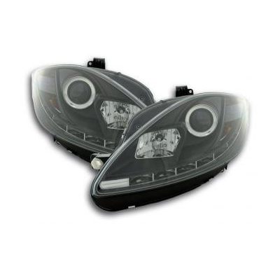 Faros Delanteros Luz Diurna Set Seat Leon 1p  09- Negro Fk Automotive
