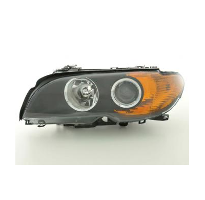 Faro De Recambio Lado Izquierdo Para Bmw Serie 3 E46 Coupe 03-06, Negro Fk Automotive