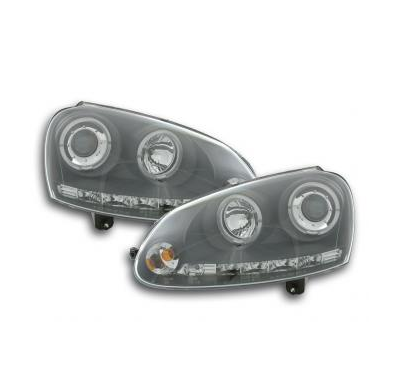 Faros Delanteros Set Angel Eyes Vw Golf 5 Modelo 1k  03-08 Negro Fk Automotive
