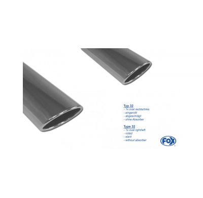 FOX Salida del Escape trasero derecha / izquierda - 129x106 tipo 32 Seat Altea XL 5P - tracción delantera Año: 2,0l TFSI 147kW 2