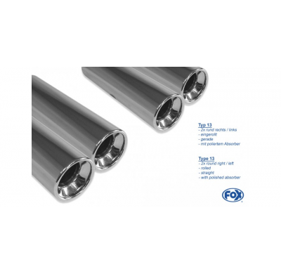 Escape FOX Opel Astra F-CC/ Kadett E-CC escape final salida duplex 1 punto de fijacion en la entrada - 2x80 13 duplex