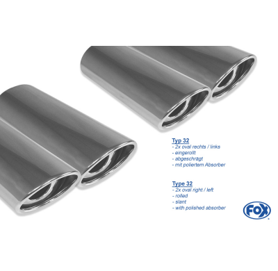 Escape FOX CitroenC1/ Peugeot 107/ Toyota Aygo escape final Ausgang recht/links - 2x86x54 Typ 33 dch/izq