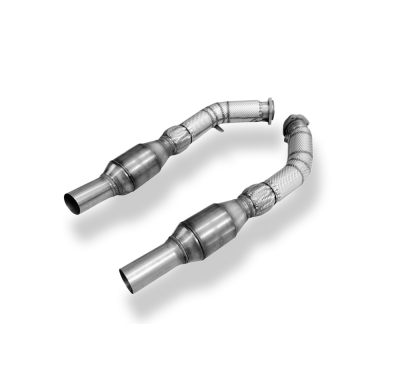 Colectores de admisión Audi RS4 B7 de 70 mm con catalizador HJS homologado ECE. Fox exhaust