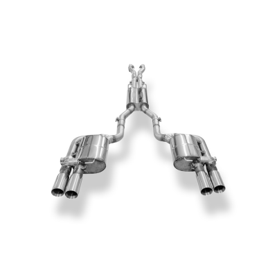 Sistema parcial del Audi RS4 B7 desde el catalizador, compuesto por el silenciador trasero. Fox exhaust