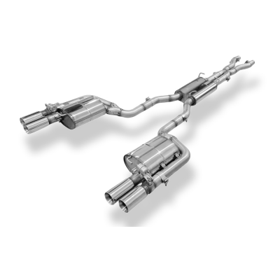 Sistema parcial del Audi RS4 B7 desde el catalizador, compuesto por el silenciador trasero. Fox exhaust