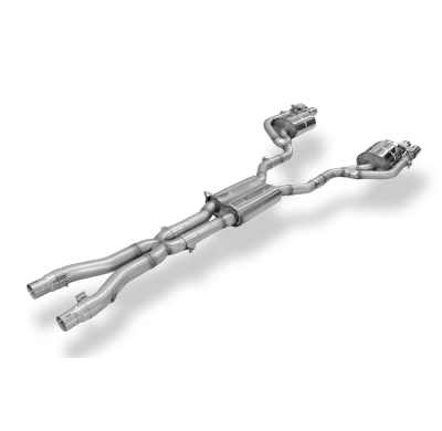 Sistema parcial del Audi RS4 B7 desde el catalizador, compuesto por el silenciador trasero. Fox exhaust