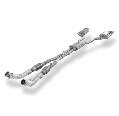 Sistema parcial del Audi RS4 B7 desde el catalizador, compuesto por el silenciador trasero. Fox exhaust
