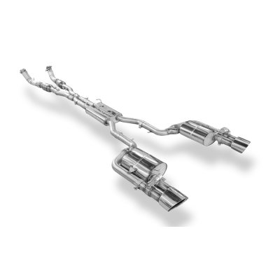 Sistema parcial del Audi RS4 B7 desde el catalizador, compuesto por el silenciador trasero. Fox exhaust