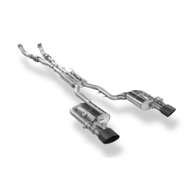 Sistema parcial del Audi RS4 B7 desde el catalizador, compuesto por el silenciador trasero. Fox exhaust