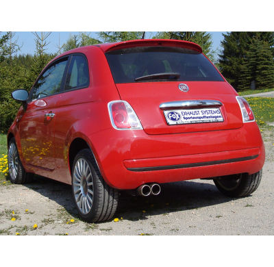 Silenciador final Fiat 500/500C - 2x76 tipo 12 Fox exhaust