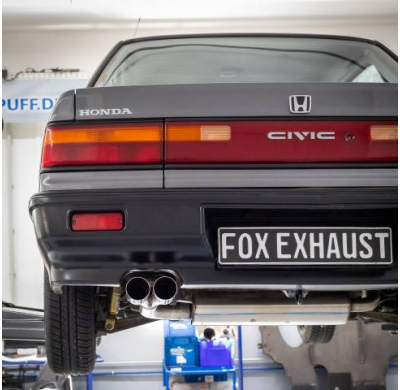 Honda Civic 4 - Silenciador trasero transversal ED3 - 2x70 tipo 10 izquierdo Fox exhaust