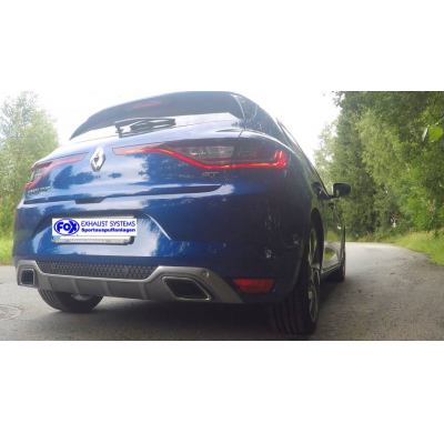Renault Megane IV GT silenciador final y delantero - 1x50 tipo 10 Fox exhaust