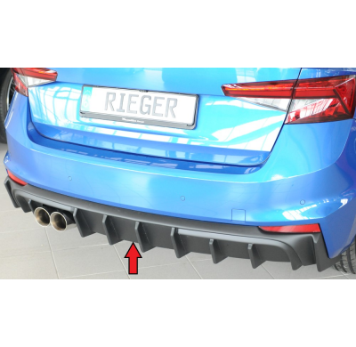 Skoda Fabia - Añadido difusor trasero Rieger, alfombrilla ABS. Para el lado izquierdo. Fox exhaust