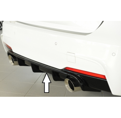 Difusor trasero Rieger - BMW F30/F31 con parachoques trasero M-Package, ABS, negro brillante - no apto para modelos con gancho d