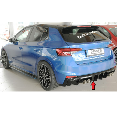 Skoda Fabia PJ - Añadido difusor trasero Rieger, ABS, brillante, para salidas de escape deportivas izquierda y derecha (4 x 90 m