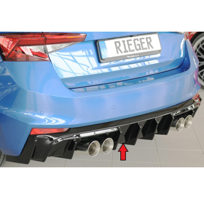 Skoda Fabia PJ - Añadido difusor trasero Rieger, ABS, brillante, para salidas de escape deportivas izquierda y derecha (4 x 90 m