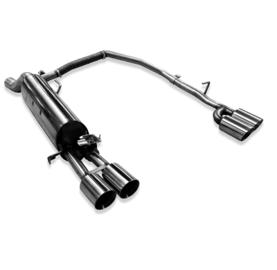 Silenciador trasero Skoda Fabia PJ, salida derecha/izquierda, con válvula de escape - 2x90 tipo 25 derecha/izquierda Fox exhaust