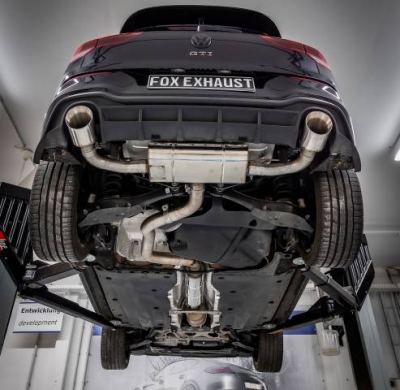 VW Golf 8 GTI Silenciador final y presilenciador, salida derecha/izquierda 80 mm - Fox exhaust