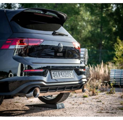 VW Golf 8 GTI Silenciador final y presilenciador, salida derecha/izquierda 80 mm - Fox exhaust