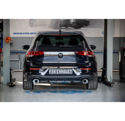 VW Golf 8 GTI Silenciador final y presilenciador, salida derecha/izquierda 80 mm - Fox exhaust