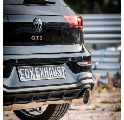 VW Golf 8 GTI Silenciador final y presilenciador, salida derecha/izquierda 80 mm - Fox exhaust