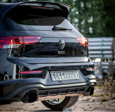 VW Golf 8 GTI Silenciador final y presilenciador, salida derecha/izquierda 80 mm - Fox exhaust