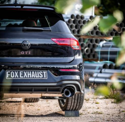 VW Golf 8 GTI Silenciador final y presilenciador, salida derecha/izquierda 80 mm - Fox exhaust