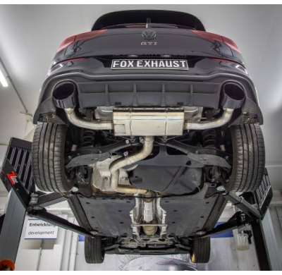 VW Golf 8 GTI Silenciador final y presilenciador, salida derecha/izquierda 80 mm - Fox exhaust