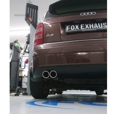 Audi A2 - 1,4 l - Silenciador final del depósito de 34 l - 2 x 80 tipo 16 Fox exhaust