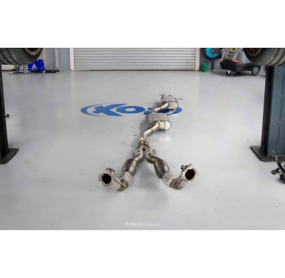 Montaje del tubo de bajada, silenciador trasero y delantero del Audi RS4 B5 - Fox exhaust