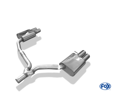 Escape FOX Audi A4/A5 B8 - 2,0l TFSI escape final duplex doble entrada incl. y-adapter pipe &#216;65mm inside - 2x80 17 duplex