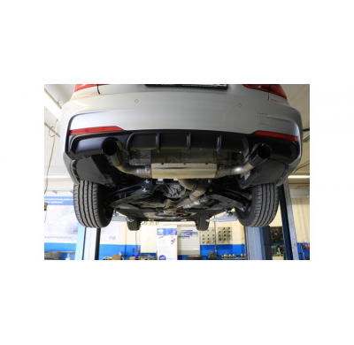 BMW F30 / 31 - 335d Escape trasero FOX salida cruzada derecha / izquierda - 1x90 tipo 25 derecha / izquierda esmalte negro