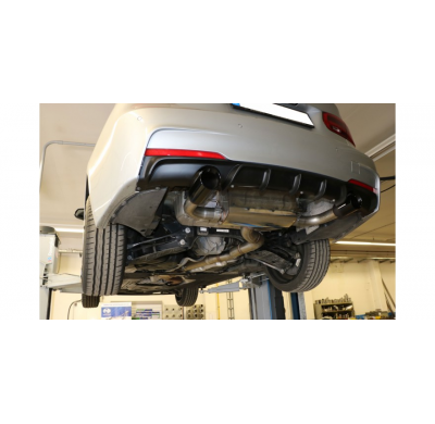 BMW F30 / 31 - 335d Escape trasero FOX salida cruzada derecha / izquierda - 1x90 tipo 25 derecha / izquierda esmalte negro