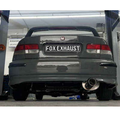 Silenciador trasero de salida única para Honda Civic 6 - Coupé EJ6 - 1x100 Tipo 24 Fox exhaust
