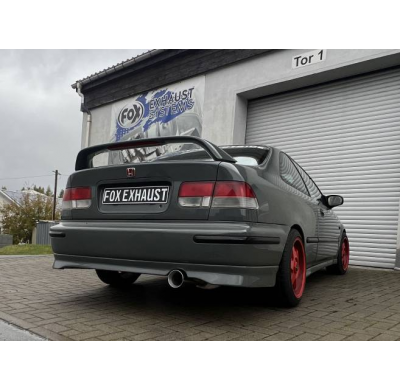 Silenciador trasero de salida única para Honda Civic 6 - Coupé EJ6 - 1x100 Tipo 24 Fox exhaust
